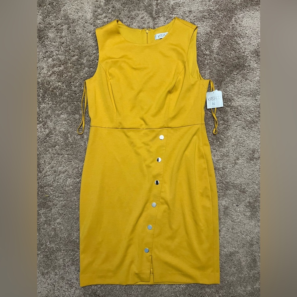 Kasper Mustard Yellow Sleeveless Dress